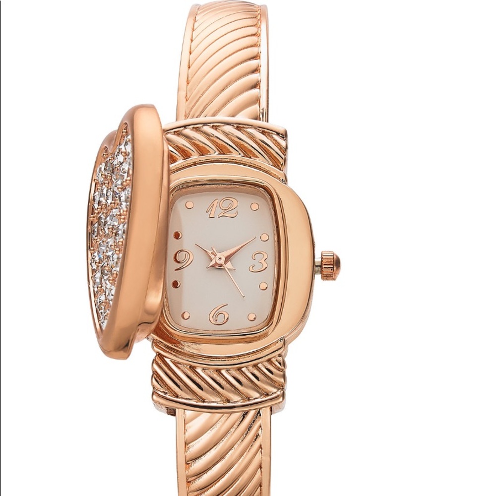 Charter Club Women’s Rose Gold-Tone Bracelet Watch